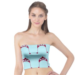 Blue Flower Red Hat Tube Top by snowwhitegirl