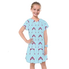 Blue Flower Red Hat Kids  Drop Waist Dress by snowwhitegirl