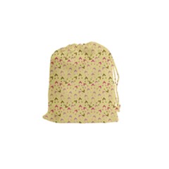 Hats Pink Beige Drawstring Pouches (small)  by snowwhitegirl