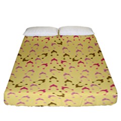 Hats Pink Beige Fitted Sheet (king Size) by snowwhitegirl