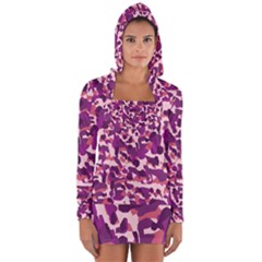 Pink Camo Long Sleeve Hooded T-shirt by snowwhitegirl