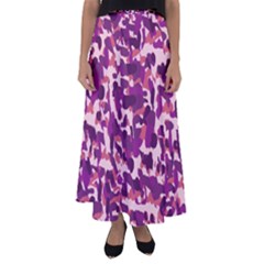 Pink Camo Flared Maxi Skirt