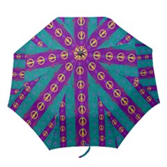 Peace Be With Us This Wonderful Year In True Love Folding Umbrellas by pepitasart