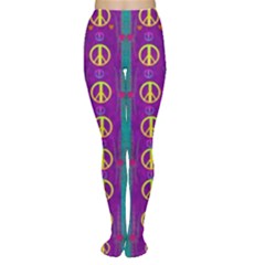 Peace Be With Us This Wonderful Year In True Love Women s Tights by pepitasart