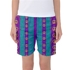 Peace Be With Us This Wonderful Year In True Love Women s Basketball Shorts by pepitasart