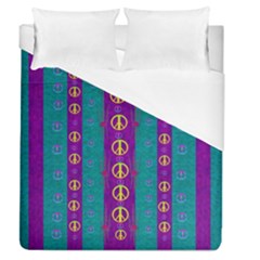 Peace Be With Us This Wonderful Year In True Love Duvet Cover (queen Size) by pepitasart