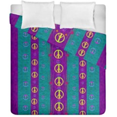 Peace Be With Us This Wonderful Year In True Love Duvet Cover Double Side (california King Size) by pepitasart