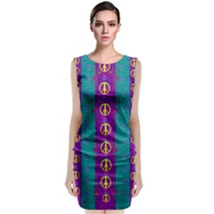 Peace Be With Us This Wonderful Year In True Love Classic Sleeveless Midi Dress by pepitasart