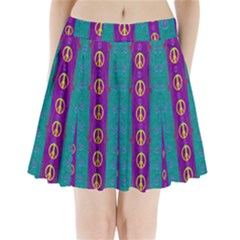 Peace Be With Us This Wonderful Year In True Love Pleated Mini Skirt by pepitasart