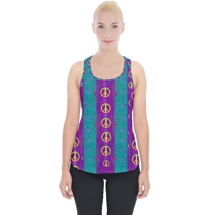 Peace Be With Us This Wonderful Year In True Love Piece Up Tank Top