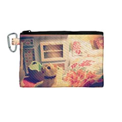 Cream Dollhouse Canvas Cosmetic Bag (medium)