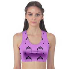 Violet Flower Hat Sports Bra by snowwhitegirl