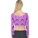 Violet Flower Hat Long Sleeve Crop Top View2