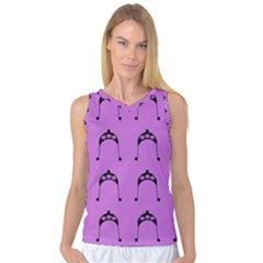 Violet Flower Hat Women s Basketball Tank Top by snowwhitegirl