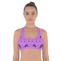 Violet Flower Hat Cross Back Sports Bra by snowwhitegirl