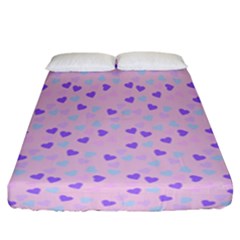 Blue Pink Hearts Fitted Sheet (california King Size) by snowwhitegirl