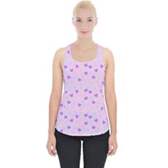 Blue Pink Hearts Piece Up Tank Top