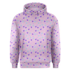 Blue Pink Hearts Men s Overhead Hoodie