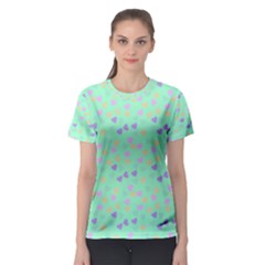 Minty Hearts Women s Sport Mesh Tee