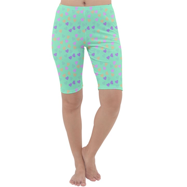 Minty Hearts Cropped Leggings 