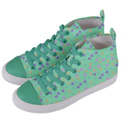 Minty Hearts Women s Mid-top Canvas Sneakers