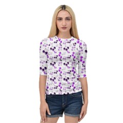 Purple Cherries Quarter Sleeve Raglan Tee