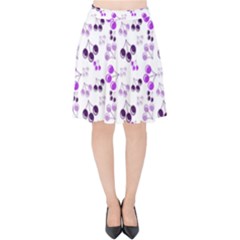 Purple Cherries Velvet High Waist Skirt by snowwhitegirl