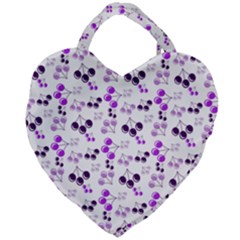 Purple Cherries Giant Heart Shaped Tote by snowwhitegirl