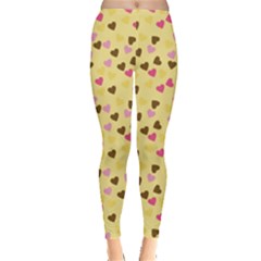 Beige Hearts Leggings  by snowwhitegirl