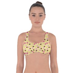 Beige Hearts Got No Strings Sports Bra by snowwhitegirl