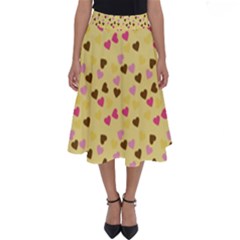 Beige Hearts Perfect Length Midi Skirt