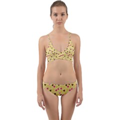 Beige Hearts Wrap Around Bikini Set by snowwhitegirl