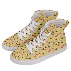 Beige Hearts Men s Hi-top Skate Sneakers