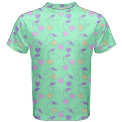 Mint Heart Cherries Men s Cotton Tee