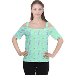 Mint Heart Cherries Cutout Shoulder Tee