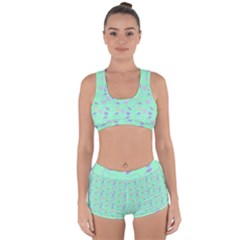 Mint Heart Cherries Racerback Boyleg Bikini Set