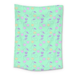 Mint Heart Cherries Medium Tapestry