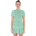 Mint Heart Cherries Drop Hem Mini Chiffon Dress View1