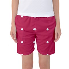 Red Dot Women s Basketball Shorts by snowwhitegirl