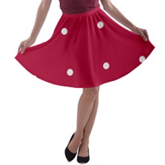 Red Dot A-line Skater Skirt by snowwhitegirl