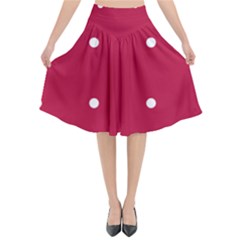 Red Dot Flared Midi Skirt by snowwhitegirl