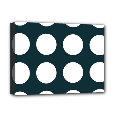 Big Dot Teal Blue Deluxe Canvas 16  X 12   by snowwhitegirl