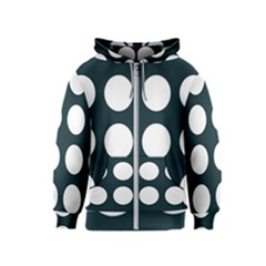 Big Dot Teal Blue Kids  Zipper Hoodie by snowwhitegirl