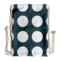 Big Dot Teal Blue Drawstring Bag (large) by snowwhitegirl