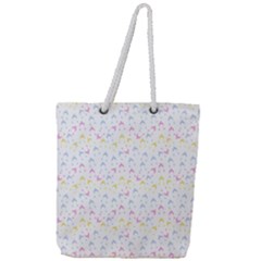 Pastel Hats Full Print Rope Handle Tote (large)