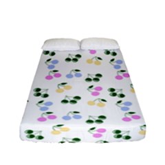 Green Cherries Fitted Sheet (full/ Double Size) by snowwhitegirl