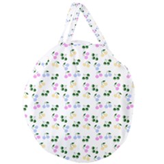 Green Cherries Giant Round Zipper Tote by snowwhitegirl