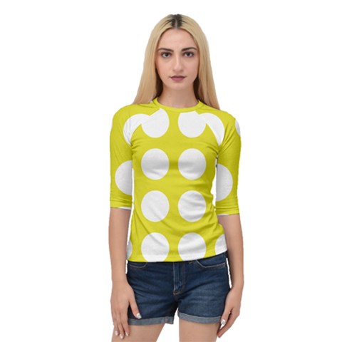 Big Dot Yellow Quarter Sleeve Raglan Tee by snowwhitegirl