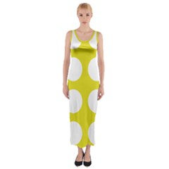 Big Dot Yellow Fitted Maxi Dress by snowwhitegirl