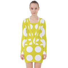 Big Dot Yellow V-neck Bodycon Long Sleeve Dress by snowwhitegirl